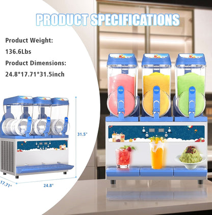 AnyDoor Commercial Slushy Machine 45l 1200w Blue - 300-X