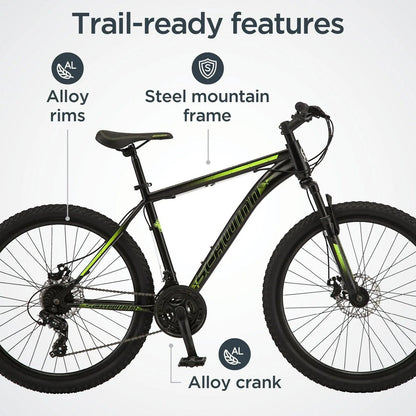 Schwinn Sidewinder Mountain Bike, 26-Inch Wheels, 21 Speeds, Black - S2792WMDS