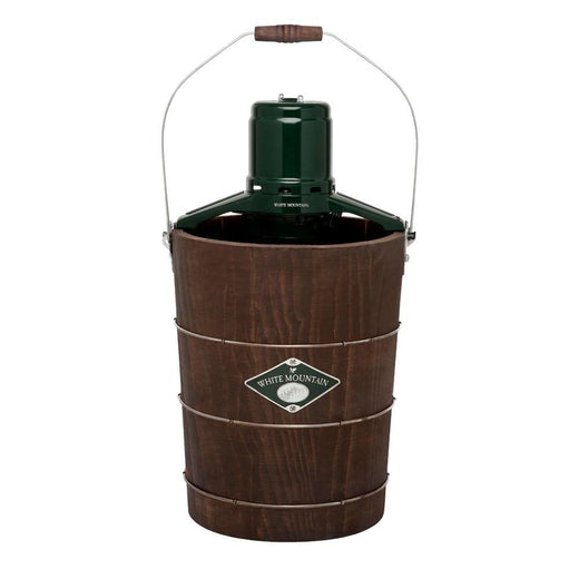 6-Quart Electric Ice Cream Maker With White Pine Bucket, Green And Brown