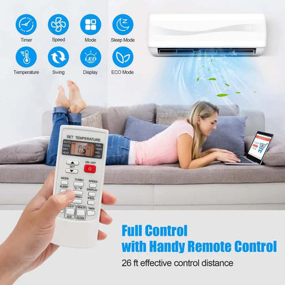 Wall-Mounted Ductless Mini Split Air Conditioner With Heat Pump, 24000 BTU, 208-230V, 18.5 SEER2, White