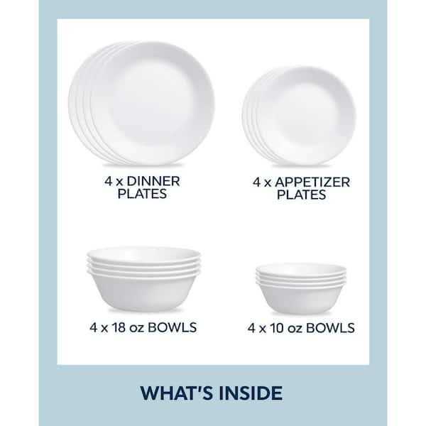Corelle Winter Frost White 16-Piece Dinnerware Set