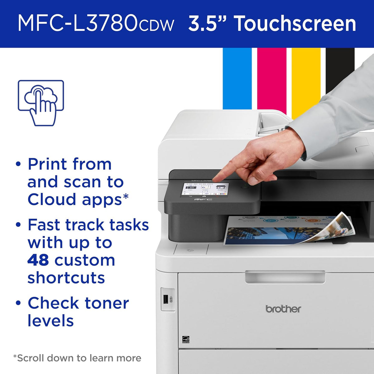 All-In-One Wireless Color Printer With Printing, Scanning, Copying And Faxing