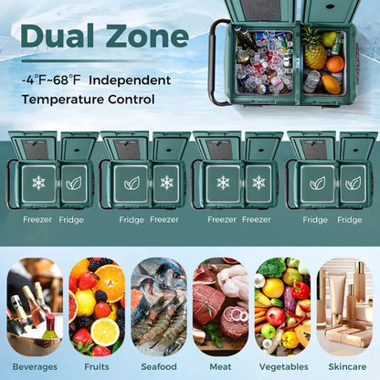 Spaco Dual-Zone 53QT Portable Car Refrigerator Freezer