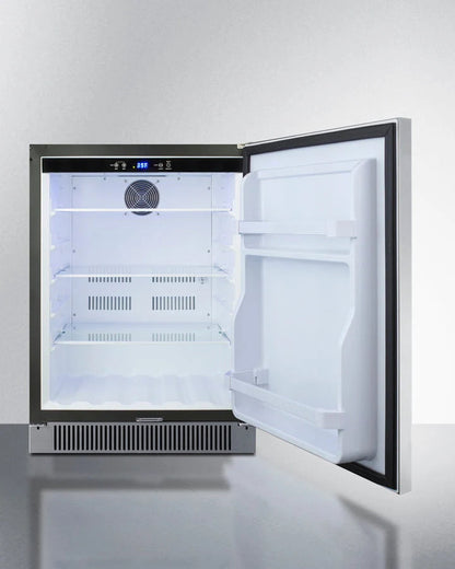 Built-In Outdoor All-Refrigerator, 24 in Wide, Stainless Steel, LHD