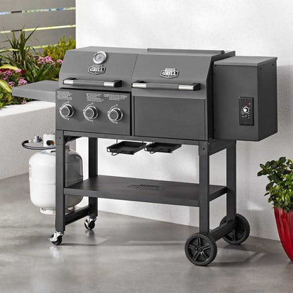 Expert Grill 3 Burner Gas Grill And Pellet Smoker Combo