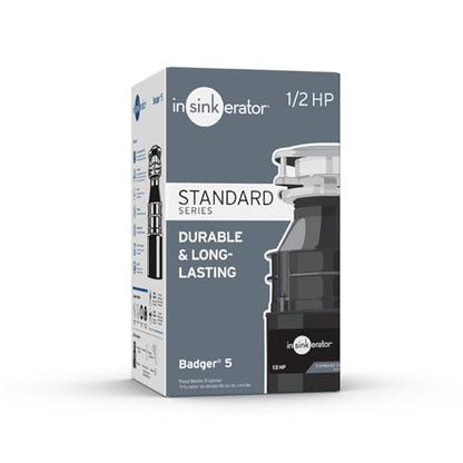 Garbage Disposal, 1/2 HP Continuous Feed, Compact Design, Quick Lock Installation