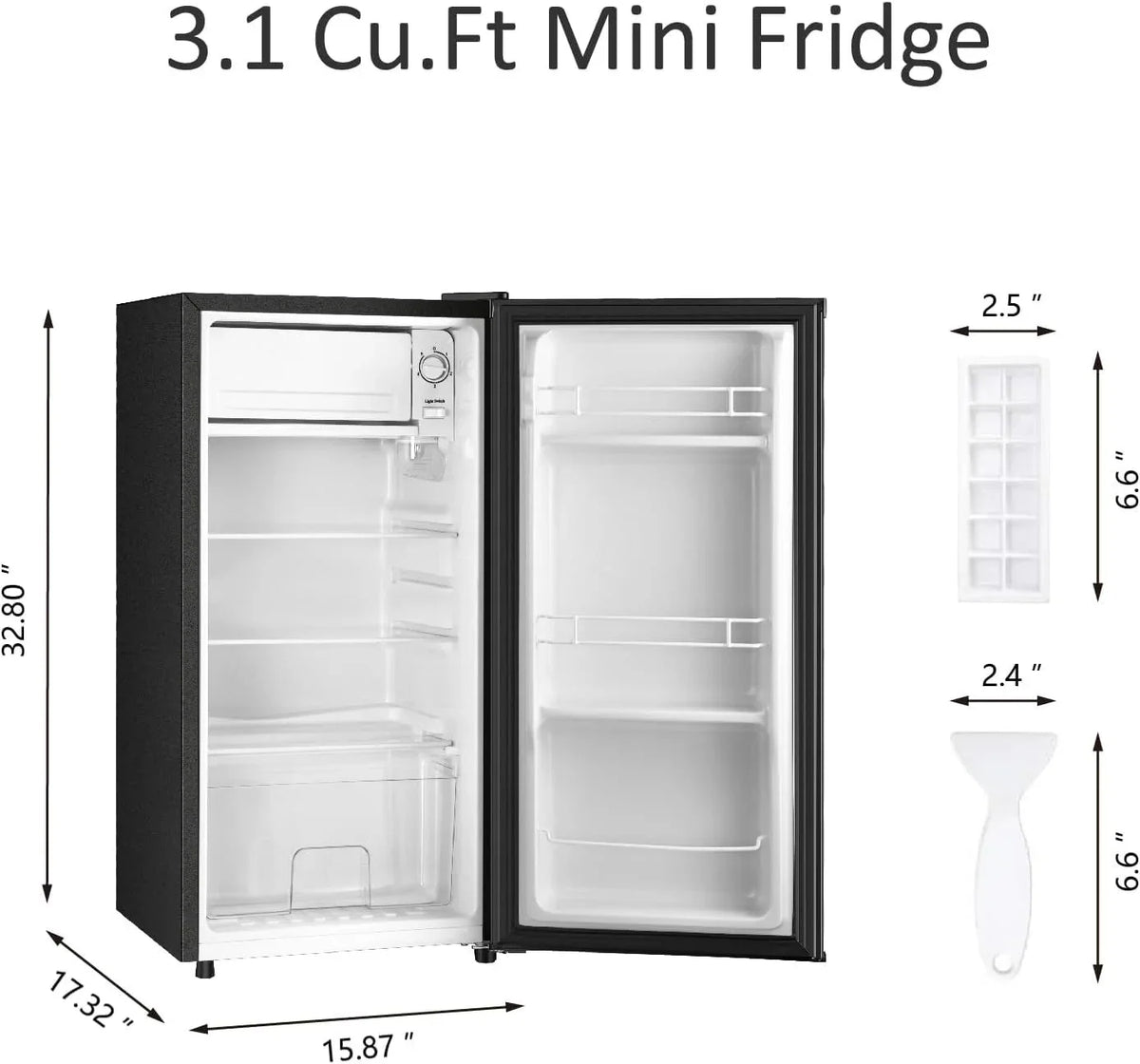 Kcpolre Mini Fridge With Freezer, 3.1 Cu.Ft, Pink - JINXIN85B