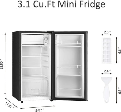 Kcpolre Mini Fridge With Freezer, 3.1 Cu.Ft, Pink - JINXIN85B