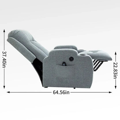 Lazy Boy Power Lift Recliner Chair With Massage, Lumbar Heating, USB Port And Cup Holders - Single Motor