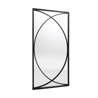 3-Piece Black Metal Rectangular Wall Mirror Set, 31.9" H x 15.75" W x 0.75" D