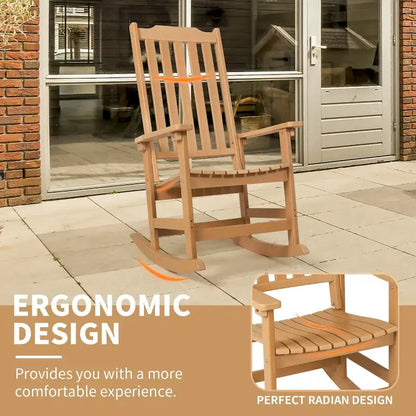 Vrakae Patio High-Back Rocking Chairs, 2-Piece, 21 x 34.6 x 46 Inches