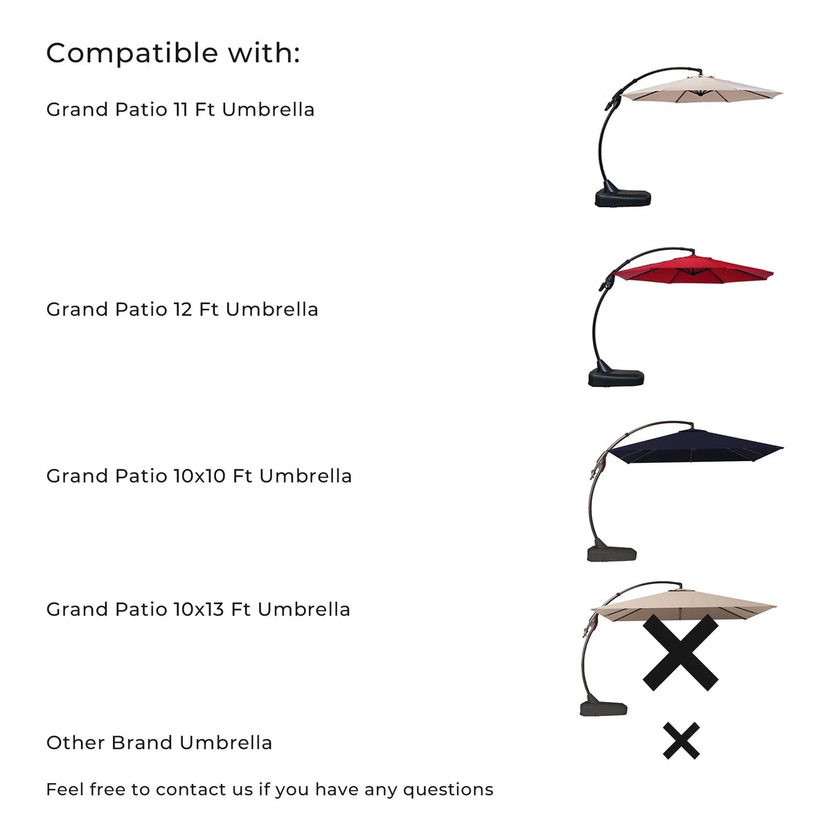 Grand Patio Offset Patio Umbrella Base - Cross Frame And Wheels Not Included