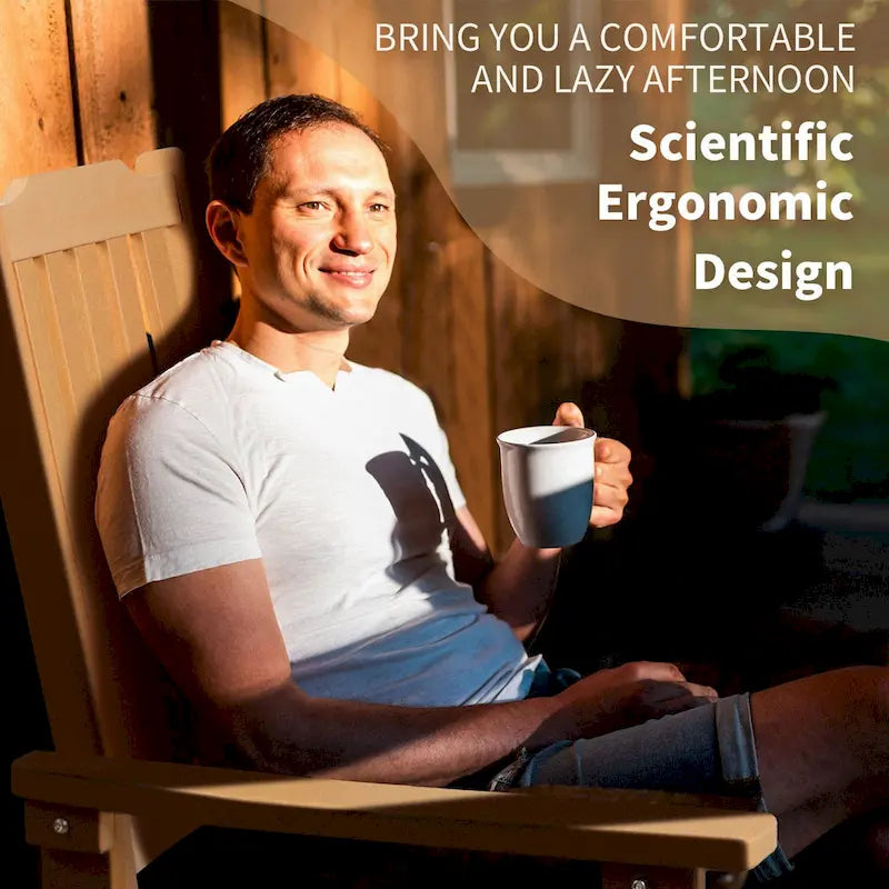 Vrakae Patio High-Back Rocking Chairs, 2-Piece, 21 x 34.6 x 46 Inches