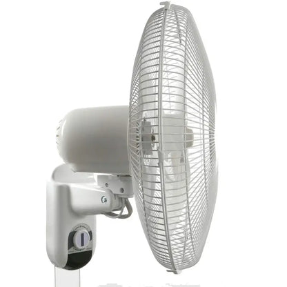 Classic 16-Inch Wall Mounted Oscillating Fan, 3-Speed, White, Metal