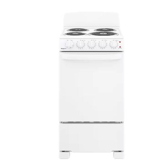 Hotpoint Freestanding Electric Range, 20 in, 4 Burner, White