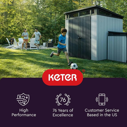Keter Manor DD 6 X 8 Foot Outdoor Storage Shed, Grey - 213413