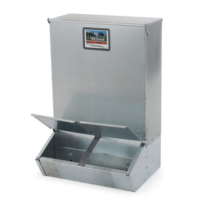 Galvanized Steel Hog Feeder 3.7 Bushel, 2-Door, 20-Gauge, Silver