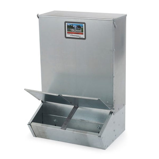 Galvanized Steel Hog Feeder 3.7 Bushel, 2-Door, 20-Gauge, Silver