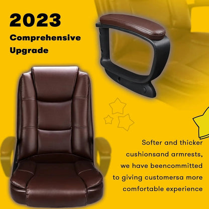 High-Back Ergonomic Leather Executive Office Chair, 400 lb Capacity