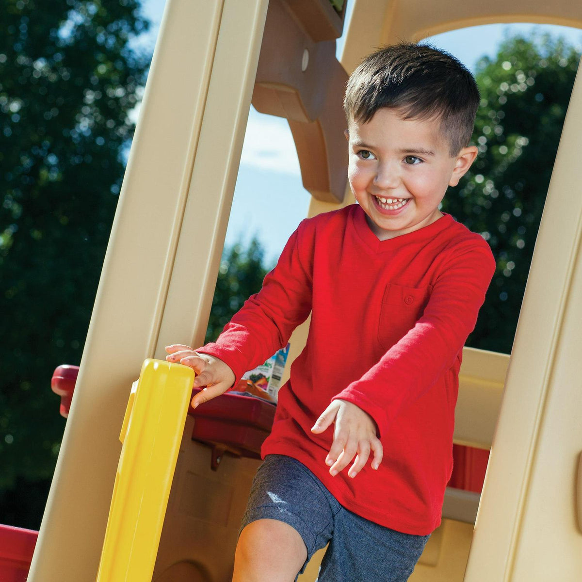 Step2 Neighborhood Fun Center Brown Plastic Playhouse With Slide - 851000