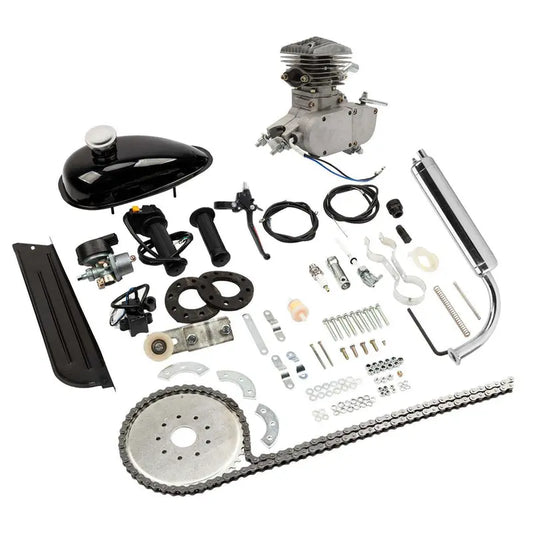 80cc 2-Stroke Bicycle Motor Kit For 26-Inch Wheels - Silver White