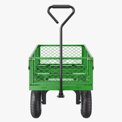 KFFKFF Steel Garden Utility Cart 900 Lbs, 38 x 22 in, 10 in Wheels, Green - V900G