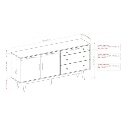 Manor Park 3-Drawer 2-Door Acorn Sideboard - Vincent