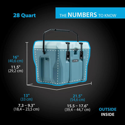 Lifetime Bear-Resistant High Performance Camping Cooler, 28 qt, 20 Can Capacity, Boulder Gray - 91289