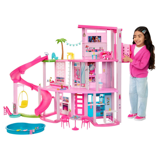 Barbie Dreamhouse Dollhouse Playset With 3-Story Spiral Slide And 75+ Pieces