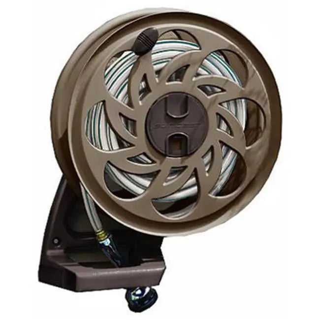 SUNCAST Wall-Mounted Side Tracker Garden Hose Reel, 125 ft 5/8 in, Tan - STA125B