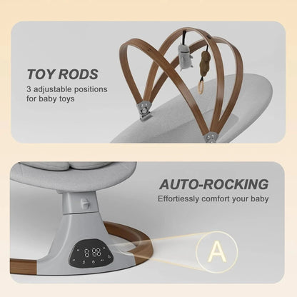 Monamii Bluetooth Infant Swing With Music Speaker, 5 Speeds And Remote Control