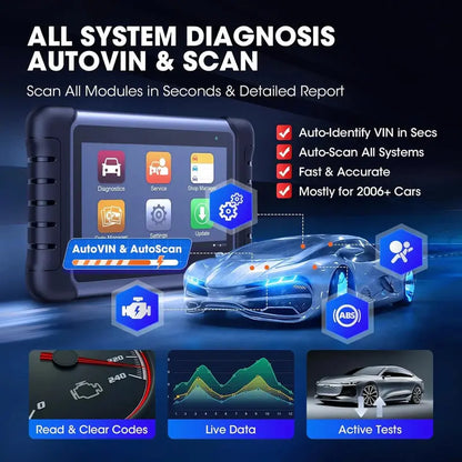 Autel MaxiCOM Automotive Diagnostic Scanner With 7-inch LCD Touchscreen - MK808S