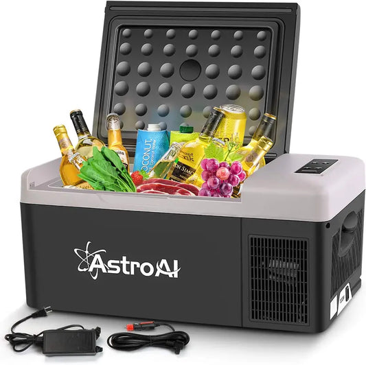 AstroAI Portable Car Refrigerator 15L, 12/24V DC and 110V AC, Black - C15