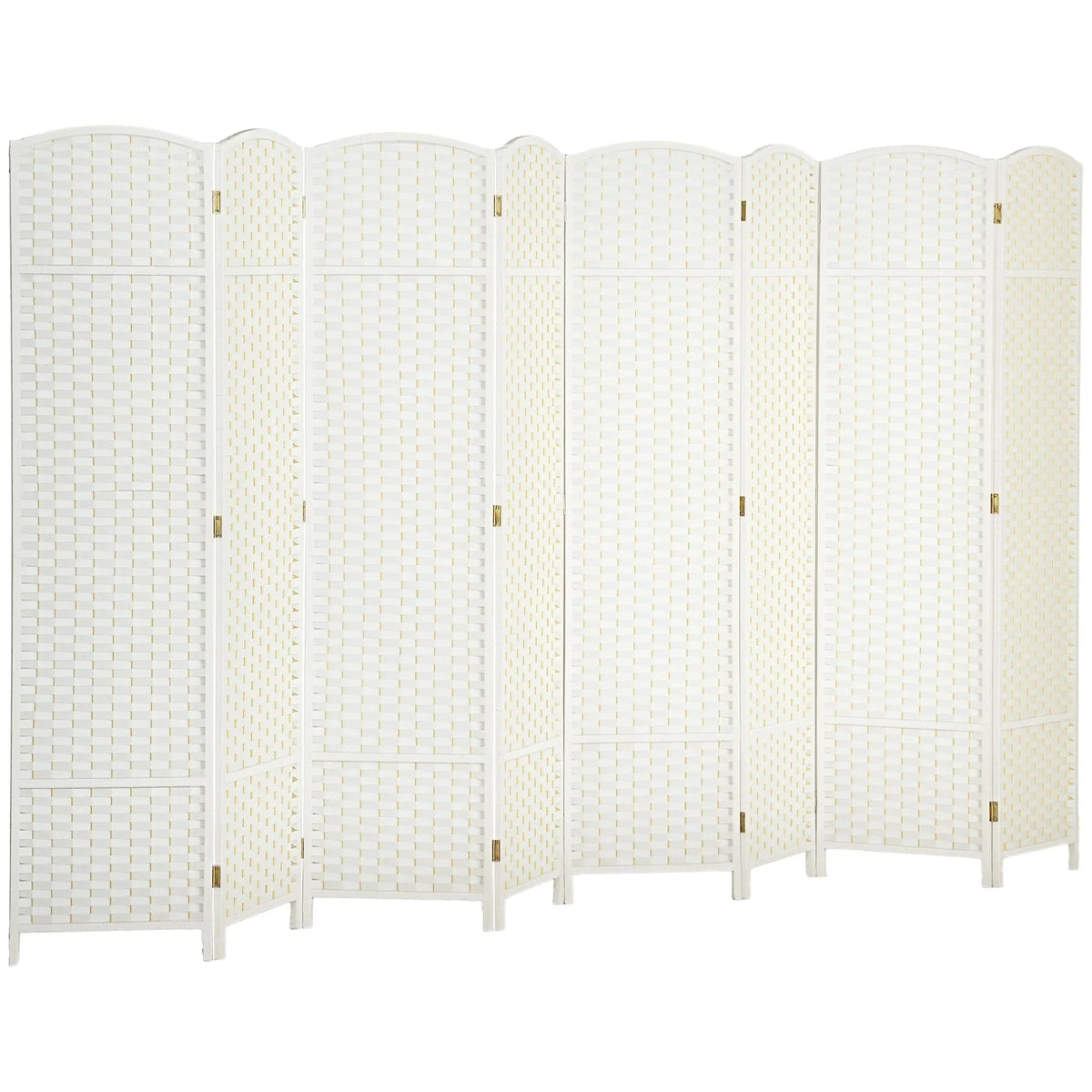 HOMCOM Folding Privacy Screen, 8 Panel, 5.6' Tall, White - 830-814V02WT