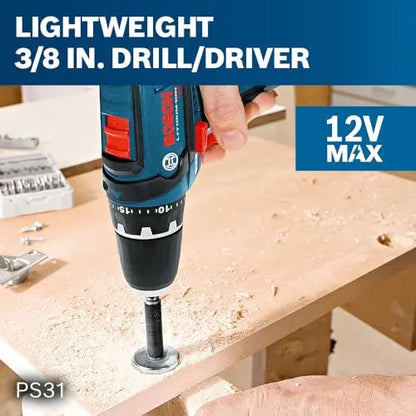 BOSCH 12V Max Cordless Drill/Driver And Impact Driver Combo Kit With 2 Batteries, Charger And Case - CLPK22-120