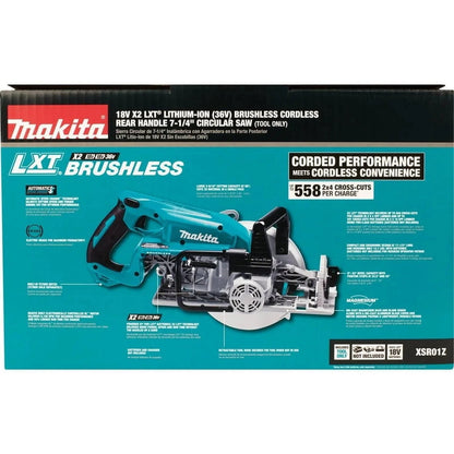 Makita Rear Handle Circular Saw, 7.25 in, 5100 RPM, 36 V DC - XSR01Z