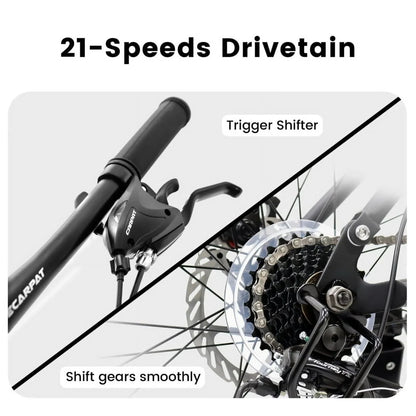 27.5 Inch Full Suspension Mountain Bike With Front And Rear Dual Shock Absorbers, Mechanical Disc Brakes, 21-Speed - A2760