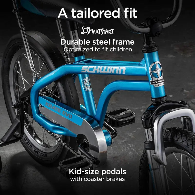 Schwinn Krate EVO Kids Bike, 16 Inch Wheels, Ages 3-5, Raspberry, Alloy Steel Frame - EVO