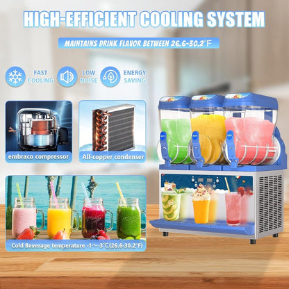 AnyDoor Commercial Slushy Machine 45l 1200w Blue - 300-X