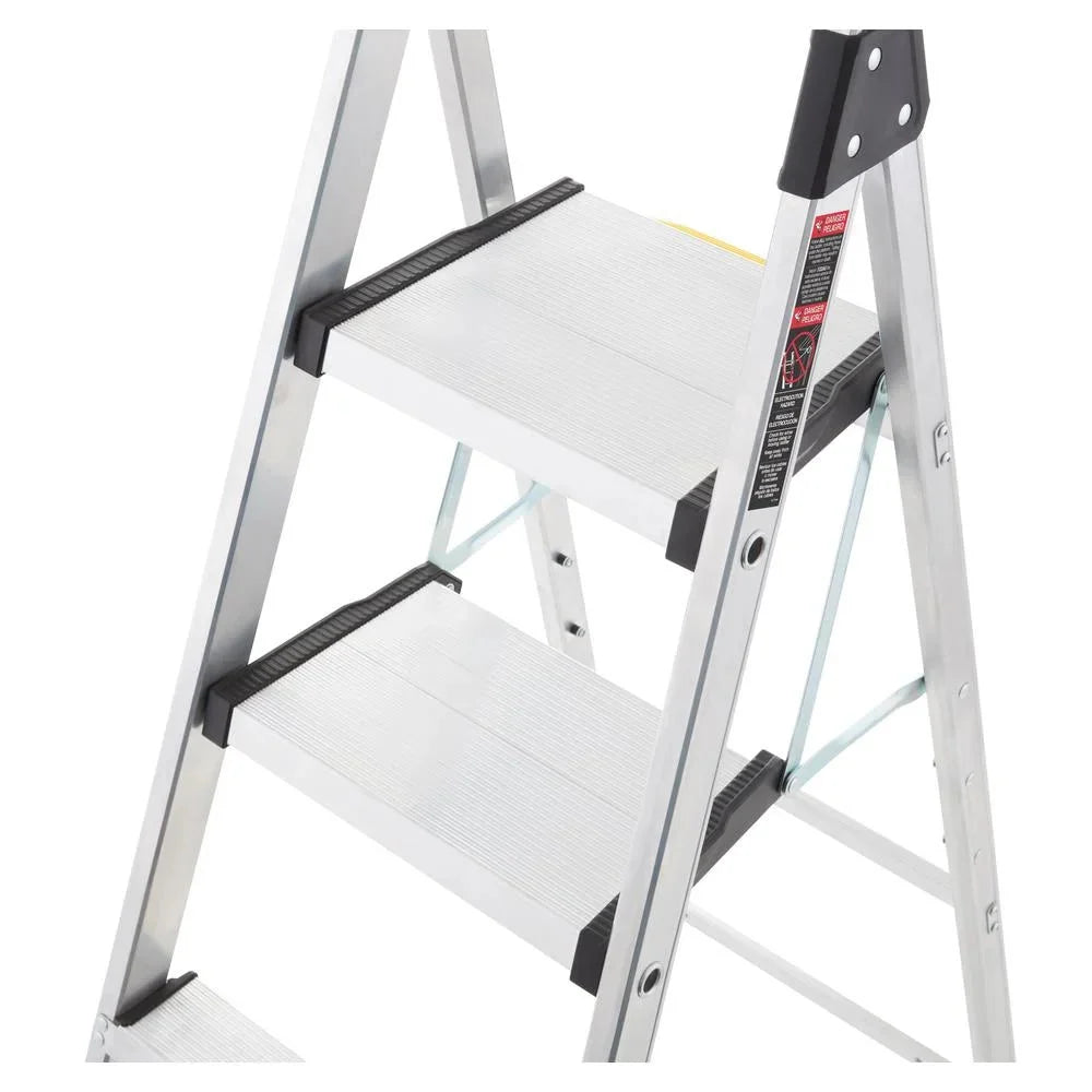 Gorilla Ladders Aluminum Dual Platform Heavy-Duty Ladder With Project Bucket, 5.5 ft, 300 lb Capacity - Multicolor