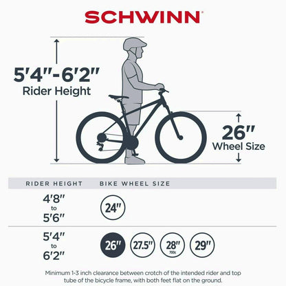 Schwinn Sidewinder Mountain Bike, 26-Inch Wheels, 21 Speeds, Black - S2792WMDS