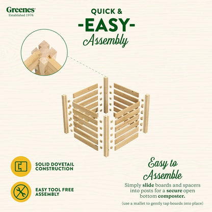 Greenes Fence Cedar Wood Composter 24 in x 24 in x 31 in, 77.3 Gal.