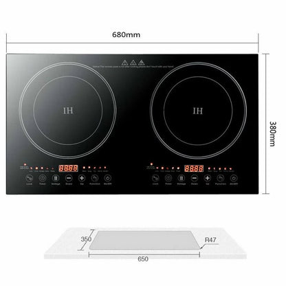 Portable Dual Induction Cooktop Countertop Hot Plate - 2400W