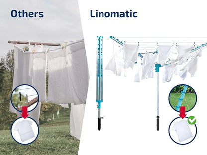 Rotating Clothes Drying Rack - 50 m Aluminum, Emerald Green