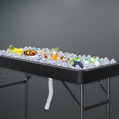 Black Portable Ice Table With Skirt - 4 ft