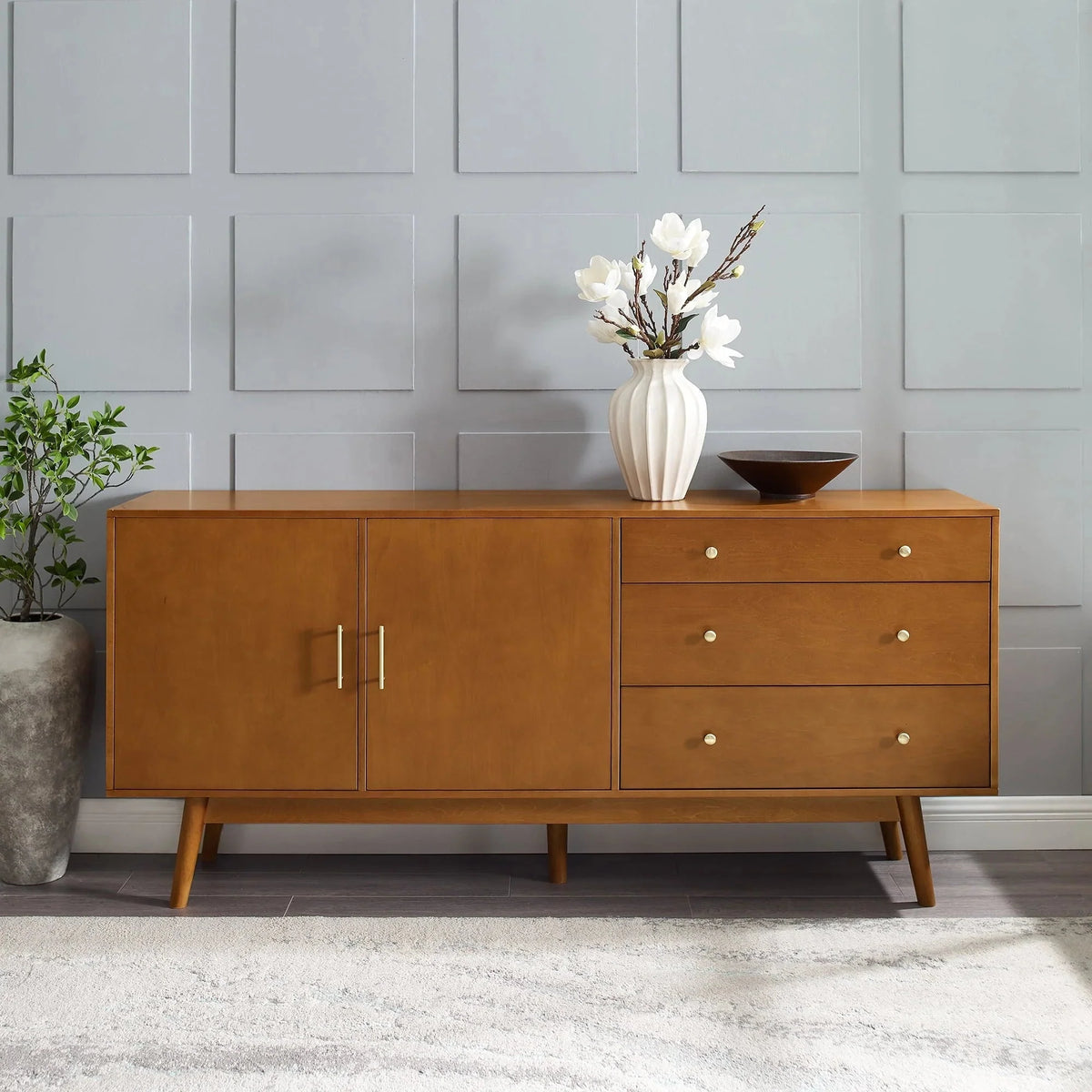 Manor Park 3-Drawer 2-Door Acorn Sideboard - Vincent