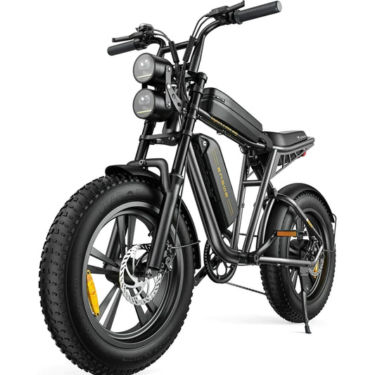 ENGWE Adult Electric Bike, Retro Style, 1000W, 28 Mph, 94 Miles, 20 x 4.0 Inch Fat Tires, Full Suspension - M20