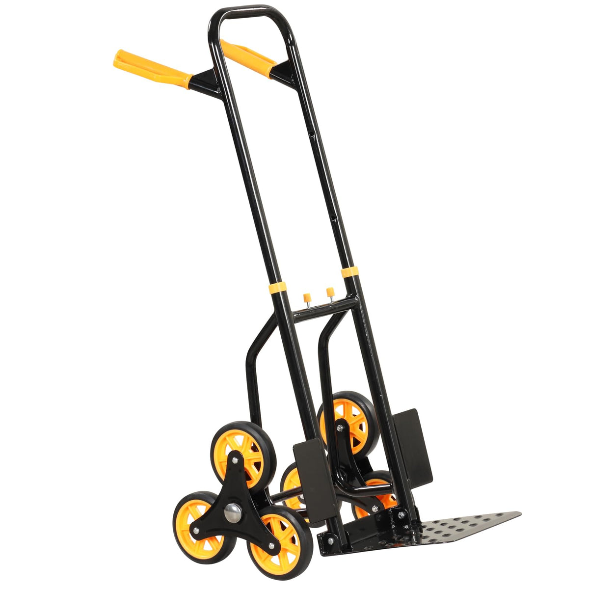 Stair Climber Hand Truck Heavy-Duty Folding Dolly, 350 lbs, Black + Yellow
