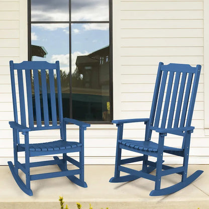 Vrakae Patio High-Back Rocking Chairs, 2-Piece, 21 x 34.6 x 46 Inches
