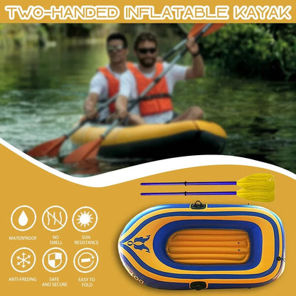 YDNGF PVC Inflatable 2person Kayak Rafting Boat - Yellow